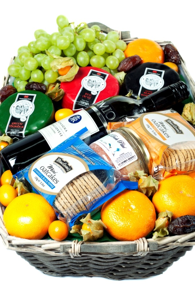 Send Cheese And Wine Fruit Basket | Gifts International